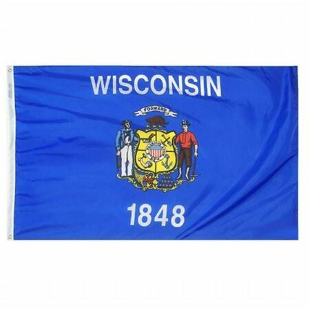 SS COLLECTIBLES 3 ft. x 5 ft. Nyl-Glo Wisconsin Flag SS37425